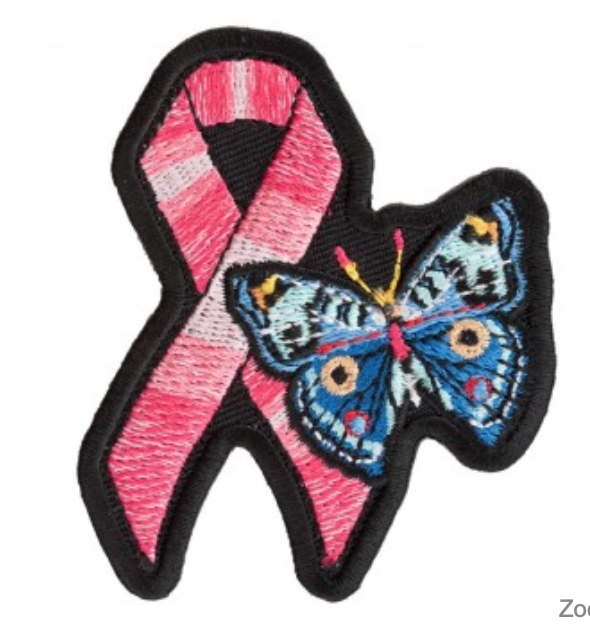 Ribbon Breast Cancer Pink Butterfly Patch